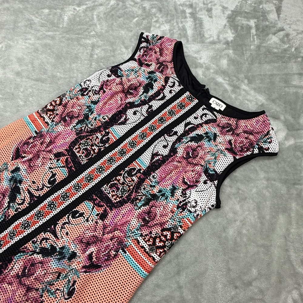 Cato Dress Size 10‎ Sleeveless Floral Print Orange Black Casual Women